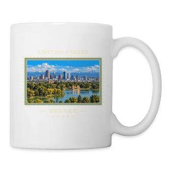 Vereinigte Staaten Denver Vintage Reisemarke - Tasse - Weiß - Rechts