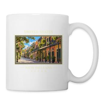 Vereinigte Staaten New Orleans Vintage Reisemarke - Tasse - Weiß - Rechts
