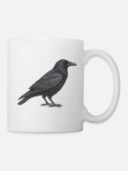 Great European Raven Black Grafik in Grau - Tasse - Weiß