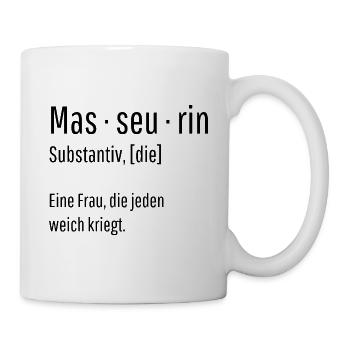 Masseurin Substantiv Definition Massage Geschenk - Tasse - Weiß - Rechts