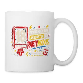 18 Geburtstag Volljährig Party Geschenk Humor - Tasse - Weiß - Rechts
