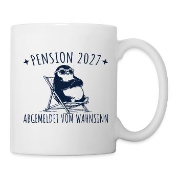 Pension 2027 Abgemeldet vom Wahnsinn - Tasse - Weiß - Rechts