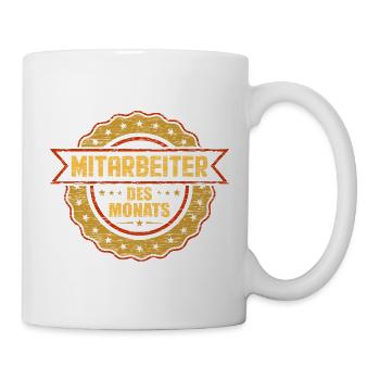 Mitarbeiter des Monats Arbeitskollege Geschenk - Tasse - Weiß - Rechts
