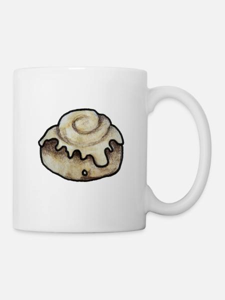 Zimtschnecken-Illustration - Tasse - Weiß