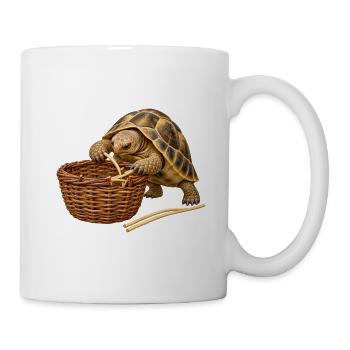 Schildkröte repariert einen Korb - Tasse - Weiß - Rechts