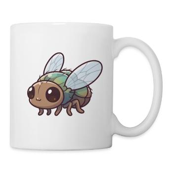 Fliege - Tasse - Weiß - Rechts