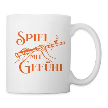 Querflöte - Spiel mit Gefühl Flötenmusik Flötistin - Tasse - Weiß - Rechts