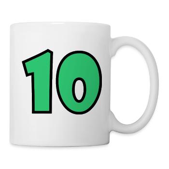 10. 10 JAHRE. 10-JÄHRIGES JUBILÄUM. 10-JÄHRIGES JUBILÄUM. - Tasse - Weiß - Rechts