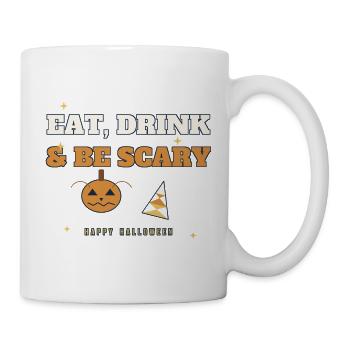 Essen, Trinken & Sei Gruseliges Halloween-Tee - Tasse - Weiß - Rechts