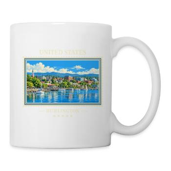 Vereinigte Staaten Burlington Vintage Reisemarke - Tasse - Weiß - Rechts