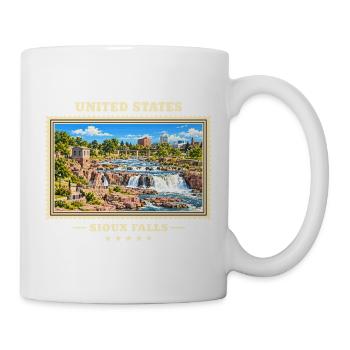 Vereinigte Staaten Sioux Falls Vintage Reisemarke - Tasse - Weiß - Rechts