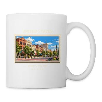 Vereinigte Staaten Cheyenne Vintage Reisemarke - Tasse - Weiß - Rechts