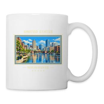 Vereinigte Staaten Milwaukee Vintage Reisemarke - Tasse - Weiß - Rechts