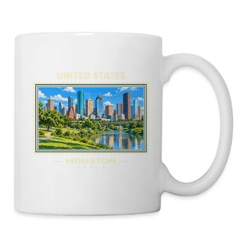 Vereinigte Staaten Houston Vintage Reisemarke - Tasse - Weiß - Rechts