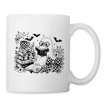 Halloween Bücherwurm - Tasse - Weiß - Rechts
