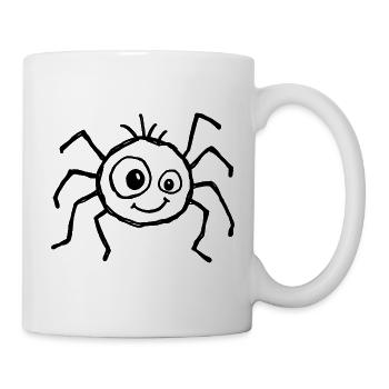Niedliche Halloween-Spinne im Kritzelstil - Tasse - Weiß - Rechts