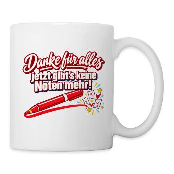 Ruhestand Lehrer Abschiedsgeschenk Danke - Tasse - Weiß - Rechts