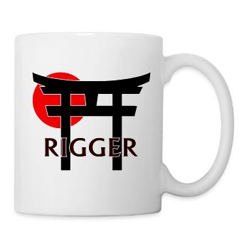 Rigger unter Torii und roter Sonne (weiß) - Tasse - Weiß - Rechts