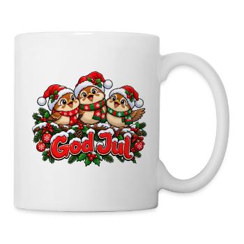 Frohe Weihnachtsvögel - Tasse - Weiß - Rechts