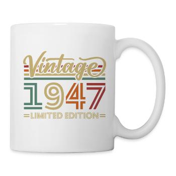 Vintage 1947 Limited Edition Geburtstag Retro - Tasse - Weiß - Rechts