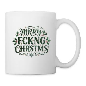 Merry Chrstms – frecher Weihnachtsspruch - Tasse - Weiß - Rechts