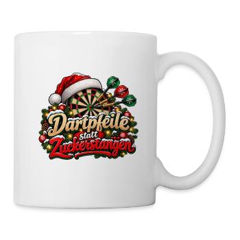 Weihnachten Darts Dartpfeil statt Zuckerstangen - Tasse - Weiß - Rechts