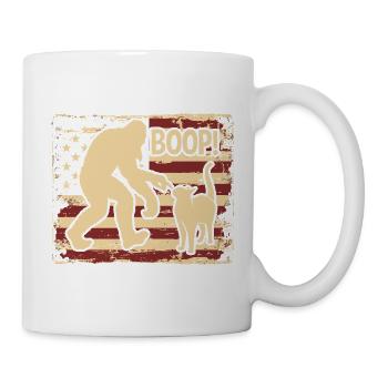 American Flag Bigfoot Yeti Boop The Snoot Cat Humo - Tasse - Weiß - Rechts
