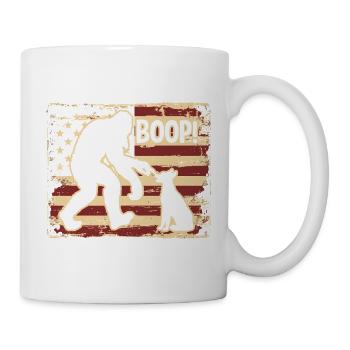 American Flag Bigfoot Yeti Boop The Snoot Dog Humo - Tasse - Weiß - Rechts