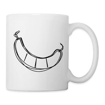 Wurst handgezeichnet - Tasse - Weiß - Rechts