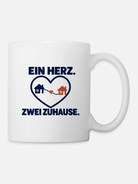 Ein Herz. Zwei Zuhause. – Heimatliebe - Tasse - Weiß
