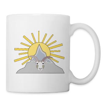 Bergziege im Sonnenaufgang - Tasse - Weiß - Rechts