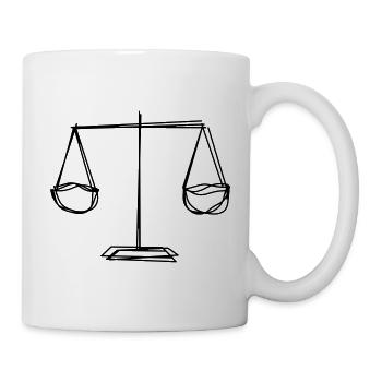 Waage handgezeichnet - Tasse - Weiß - Rechts