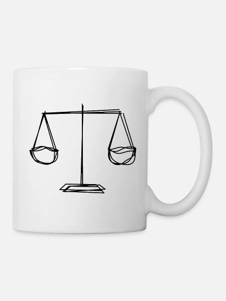 Waage handgezeichnet - Tasse - Weiß