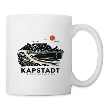Kapstadt Küstenblick Linienstil - Tasse - Weiß - Rechts