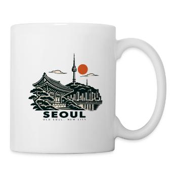 Seoul Tempel & Skyline Sonnenrot - Tasse - Weiß - Rechts
