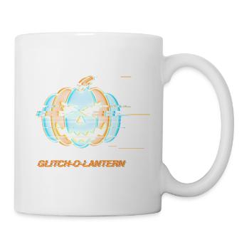 Glitch-O-Lantern – Neon Cyber Halloween - Tasse - Weiß - Rechts