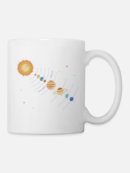 Sonnensystem: die Sonne und acht Planeten - Tasse - Weiß