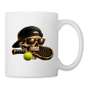 Skelett mit Sonnenuntergang Padel-Style - Tasse - Weiß - Rechts