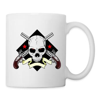 Skull mit Waffen - Tasse - Weiß - Rechts