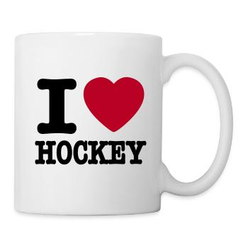 i love hockey - Tasse - Weiß - Rechts