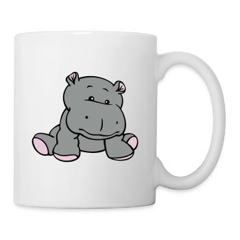 Hippo- / Nilpferd- / Flusspferd-Baby (3C) - Tasse - Weiß - Rechts