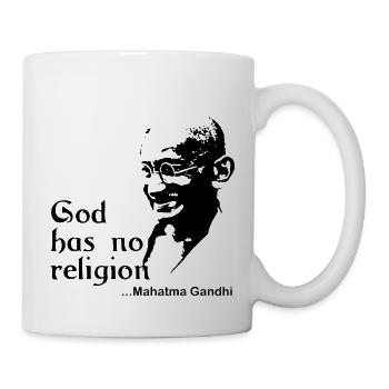 Gandhi Gott hat keine Religion - Tasse - Weiß - Rechts