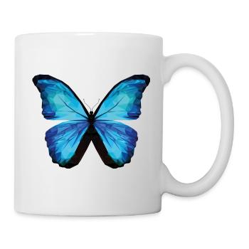 BUTTERFLY POLYGON in blue - Mug - white - Right