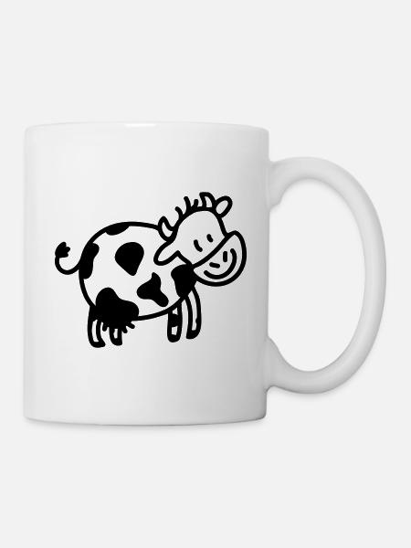 ronde petite vache - ligne - Mug blanc - blanc