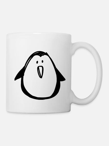 Pinguin - Zeichnung - Tasse - Weiß
