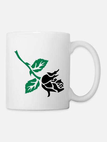 rose retro tattoo patjila - Tasse - Weiß