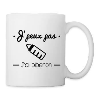 Je peux pas j'ai biberon - Mug blanc - blanc - Droite