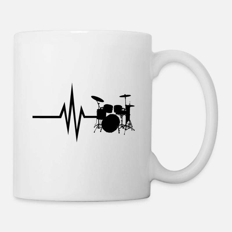 Mon cœur bat pour les percussions - Instrument - Mug blanc - blanc