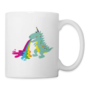 dinohorn, dino, einhorn - Tasse - Weiß - Rechts