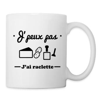 j'peux pas j'ai raclette - Mug blanc - blanc - Droite